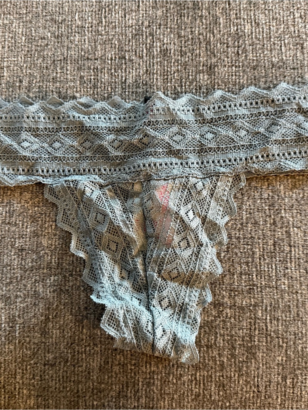 PINK Victoria's Secret Light Blue Lace Thong